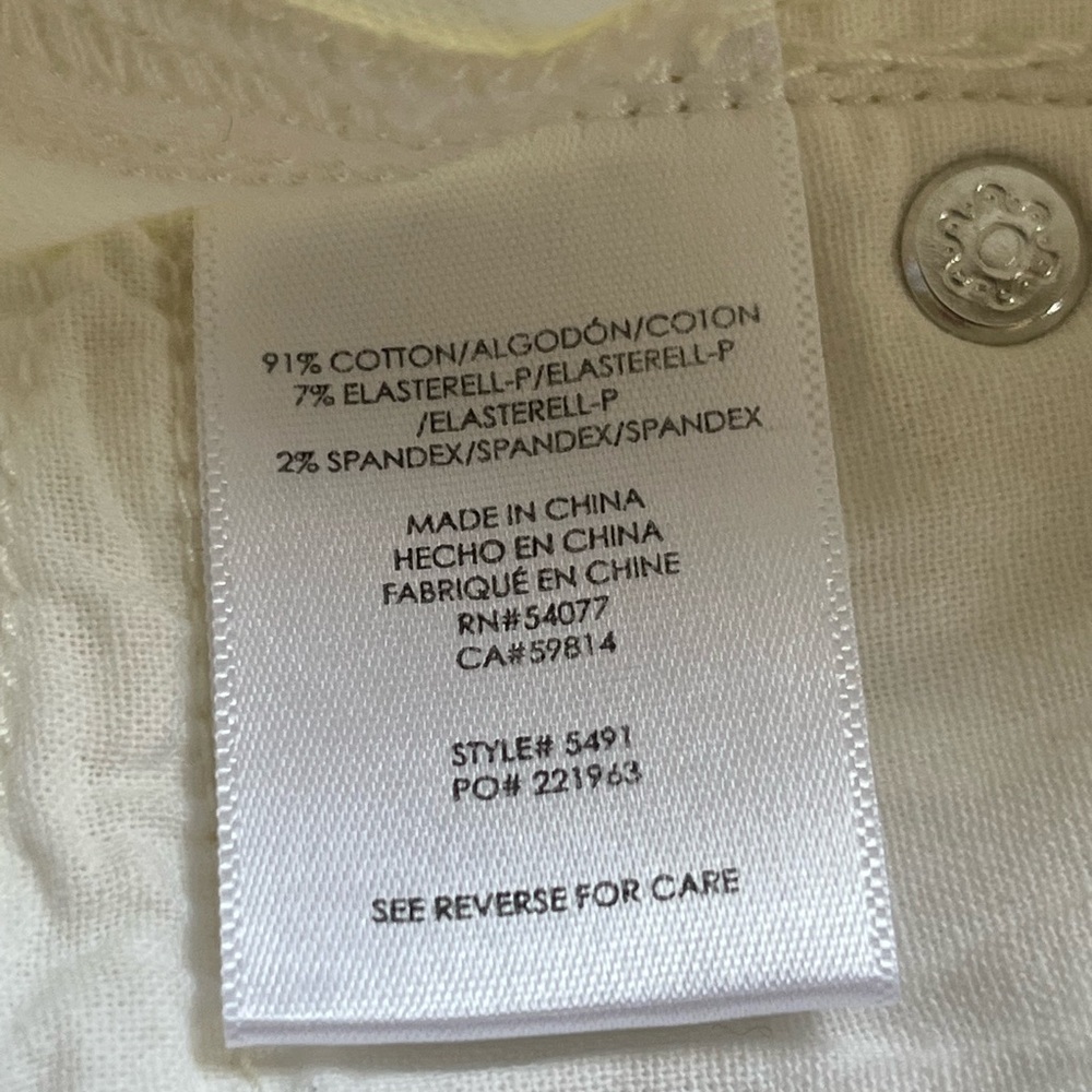 Cabi High Skinny White Denim Jeans. Women’s Size: 8. - Picture 7 of 8